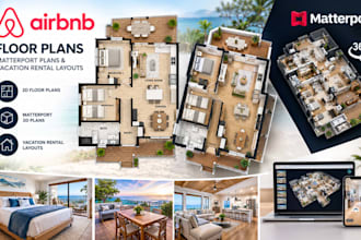 create airbnb floor plans, matterport plans and vacation rental property layouts