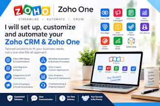 do zoho CRM setup, automation, integration, customization and workflow
