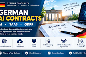 prepare german ai business contracts, saas agreements and gdpr documents