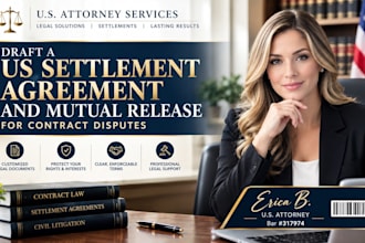 draft a US settlement agreement and mutual release for contract disputes