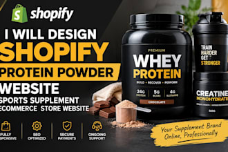 design shopify protein powder website sports supplement ecommerce store website