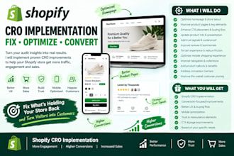 fix and optimize your shopify store for cro and higher conversions sales expert