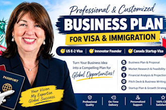 create a business plan for US e2 visa, innovation founder, canada startup visa