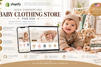 build a high converting shopify baby clothing store for USA