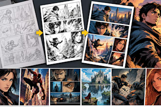 draw professional sequential comic pages and graphic novel art