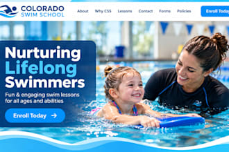 design wix swim school website swimming lessons swim coach booking website