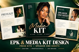 design epks, press kits, media kits, and speaker one sheets