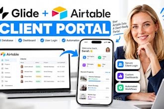 glide airtable client portal setup dashboard CRM user login automation workflows