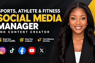 be your sports, fitness brand social media manager and athletic content creator