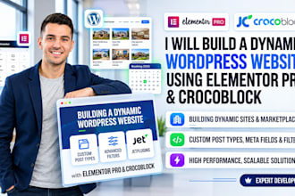 build dynamic wordpress website using elementor pro and crocoblock