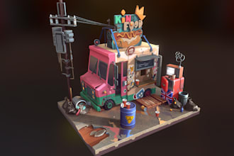 make 3d models and textures, stylised and realistic,