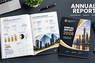 design a professional annual report, corporate report and booklet