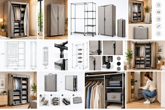 create 3d cad product design for foldable storage, shoe rack products