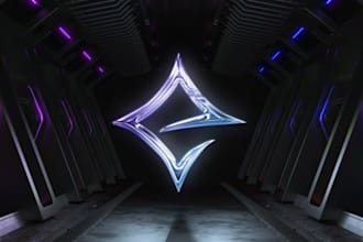 animate your vj loop background with 3d logo