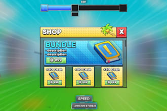 design custom roblox stud style hud and game UI affordably