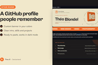 design a stunning github profile readme or project readme