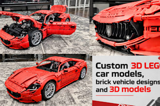 do custom 3d lego car model, technic vehicle toys lego moc manual instructions