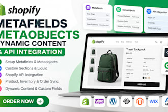 setup shopify metafields metaobjects dynamic content and API integration