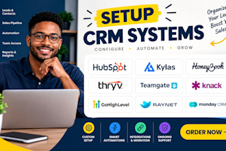 setup hubspot kylas honeybook thryv teamgate knack gohighlevel raynet monday CRM