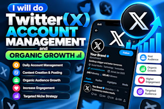 do twitter x account management and organic growth