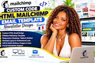 custom code HTML mailchimp email template newletter france editable email design