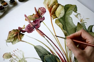 a custom watercolor botanical illustrations and floral art