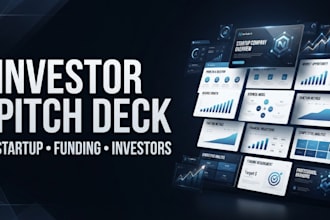 design powerpoint investor pitch deck, fundraising pitch deck, startup investor