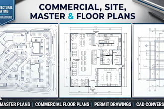 design commercial floor plans for restaurant, clinic, retail, and hotel spaces