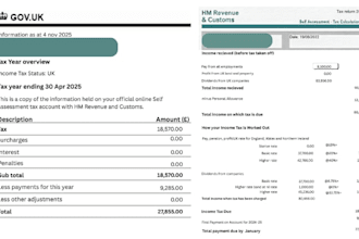 provide your sa302 tax calculation and hmrc proof of income