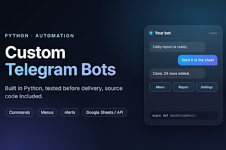 build a custom telegram bot in python for your task