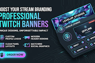 design youtube banner, twitch banner and gaming banner