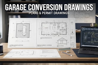 create garage conversion plans and permit drawings