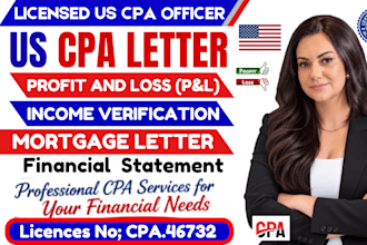 do US CPA letter CPA mortgage letter comfort letter, CPA income verification, pl