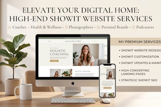create showit website, redesign showit, showit seo, showit design customization