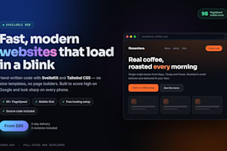 build a fast modern landing page with sveltekit and tailwind CSS