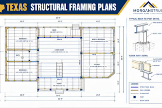 create texas structural framing plans for residential, commercial constructions