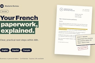 explain your french paperwork in english or spanish