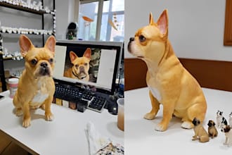 create realistic 3d printable dog model from your photo stl figurine 3d printing