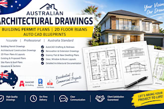 create australian building permit drawings 2d floor plans and autocad blueprint
