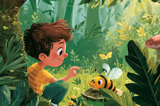 children story book illustration, children story book