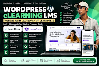 build premium wordpress elearning lms website with learndash, learnpress