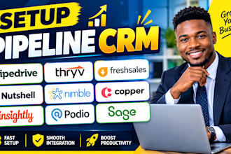setup pipeline CRM thryv freshsales nutshell nimble copper insightly podio sage
