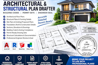 architectural structural plan drafter building codes, permit sets engineer seal
