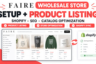 set up faire wholesale marketplace store product listing shopify integration seo
