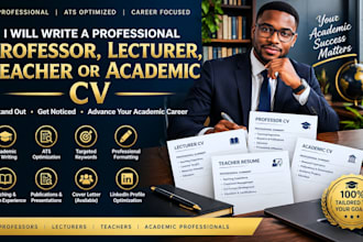 write a professor lecturer teacher resume or academic CV