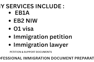 prepare eb1a, eb2 niw and o1 petition documents