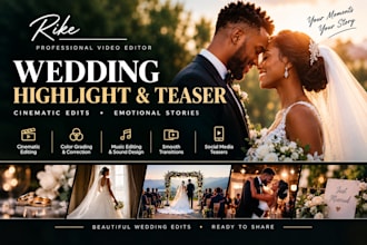edit your wedding video into a cinematic highlight and teaser