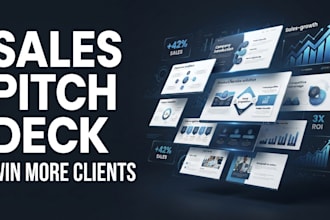 design powerpoint sales pitch deck, marketing presentation, business pitch deck