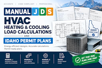 manual j d s hvac heating and cooling load calculations and idaho permit plans