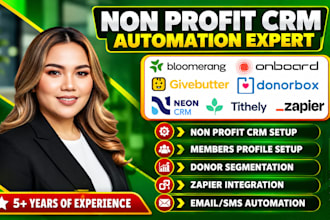 non profit CRM bloomerang givebutter neon onboard tithely donorbox integration